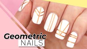 Sunset nails geometric nail art nail art pictures young nails toe nail designs mani pedi toe nails nail care beauty hacks. Geometric Nail Art Easy Striping Tape Nails For Beginners Youtube