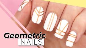 Geometric manicure is a quite broad concept. Geometric Nail Art Easy Striping Tape Nails For Beginners Youtube