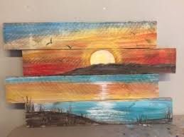 Create your very own sunset painitng with acrylics. Pallet Painting Sunset Beach 40 Paint And Unwined