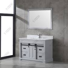 Set includes 36 inch single bathroom vanity set with mirror ceramic vanity top set includes 2 large folding do. Modern Style 48 Inch Ash Grey Single Sink Solid Wood Cabinet Bathroom Vanity With Sliding Door Buy Bathroom Vanity Unit Solid Wood Wooden Cabinet Free Standing Single Sink French Style America