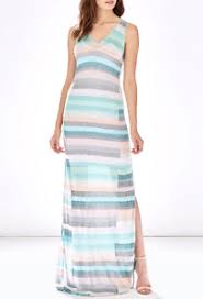 Details About Nwt Parker Striped Maxi Dress Sia Pastel Pink Teal Cutout Orig 398 Size L