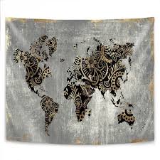 Medieval tapestry wall hangings, contemporary, nature and animal tapestries, religious, floral wall tapestry collections. Americanflat Gold World Map By Pi Creative Art Wall Tapestry Target