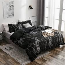 black gray marbling ink painting artistic duvet cover set warm etsy in 2021 black and grey bedroom comfortable bedroom black duvet