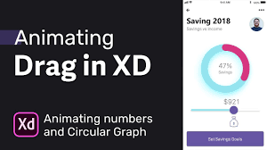 Drag Ui Animation In Adobe Xd Animating Numbers With Circular Graph
