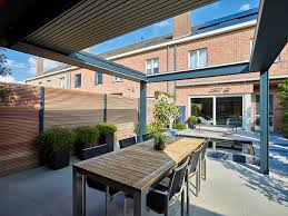 They can also be used as a fixed roof systems. Camargue Skye Pergola With Retractable Roof Renson Outdoor