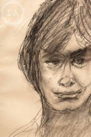 c. 1970 Charcoal Illustration By Raymond Weiler