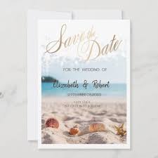 Beach Wedding Sand Seashells Save The Date Zazzle Com In 2020 Wedding Sand Beach Wedding Invitations Beach Wedding