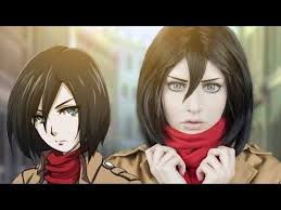 mikasa cosplay makeup tutorial attack on titan 進撃の巨人 コスプレメイク youtube コスプレメイク アニメメイク メイク 基本