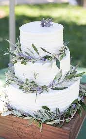 Lovely Minimalist Lavender And Rosemary Wedding Cake Lavender Wedding Cake Lavender Wedding Buttercream Wedding Cake