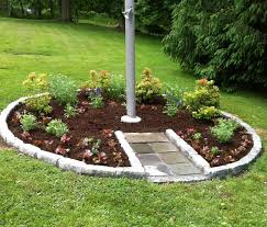 These provide an easy path to the flagpole to raise or take. Landscaping With Flag Pole Google Search Garden Poles Front Yard Landscaping Flagpole Landscaping Ideas