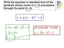 If you want to do it manually then follow these instructions: Parts Of A Parabola And Vertex Form Section Ppt Download