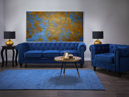 Check spelling or type a new query. Ensemble Canape Et Fauteuil En Velours Bleu Cobalt 4 Places Chesterfield Beliani It
