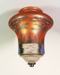 Antique Hand Painted Iridescent Glass Ceiling Light Shade Painted Shade Found On Ruby Lane 225 00 Glass Ceiling Light Shades Antique Lighting Paint Shades