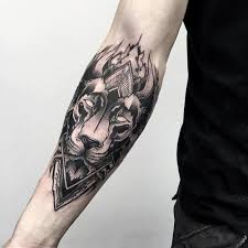 Forearm tattoos are loved and practiced by both men and women. Blackwork Style Awesome Forearm Tattoo Of Mystical Lion Tattooimages Biz