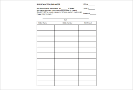 Downloadable blank free printable bid proposal forms. 12 Silent Auction Bid Sheet Templates Free Word Excel Pdf Formats
