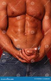Sweaty Male Bodybuilder with Hairy Chest Stock Photo - Image of abdomen,  muscular: 10720554