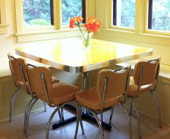 yellow retro kitchen table chairs