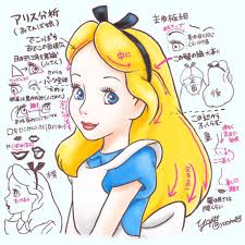 今回はアリスの分析しました アリスは顔のパーツが小さかったり離れてたりするのでその位置づけが難しいですね でも描いてみて気づくことが沢山ありました アリスは子供っぽさが大事 子供なのに唇の色っぽさがすごいwww dis ディズニー キャラクター