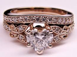 .rings for engagement /rose gold ruby rings for engagement & wedding. Engagement Ring Heart Shape Diamond Butterfly Vintage Engagement Ring Matching Wedding Band In Rose Gold Es334hsbspg