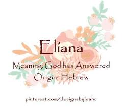 Baby Girl Name Eliana Meaning God Has Answered Origin Hebrew Nicknam In 2020 Baby Girl Names Unique Baby Girl Names Biblical Trendy Baby Girl Names