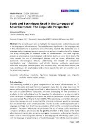 Easy booking and site selection for guests. Pdf Tools Techniques Used In The Language Of Advertisements A Linguistic Analysis Of Indian Tv Commercial Ads