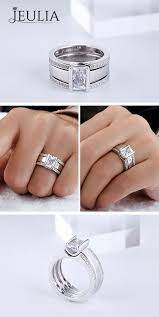 Express Your Love And Individual Sense Of Style With One Of Jewelry By Jeulia S Stunni Unusual Wedding Rings Vintage Engagement Rings Sterling Silver Rings Set