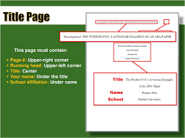 Annotated ography mla purdue owl format apa cover page. Apa Format For Papers Understanding Ppt Download
