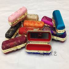Details About Silk Brocade Travel Jewelry Gift Boxes With Mirror Lipstick Case Make Up