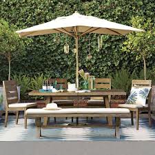 Rectangular Wooden Umbrella West Elm Outdoor Dining Outdoor Dining Set Outdoor Dining Table