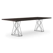 Stainless steel, composite wood, natural wood veneer. Curzon 102 Dining Table Smoked Oak Collectic Home