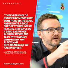 Mike Hesson has been working hard with Simon Katich and the rest of the RCB  team to make sure we are all set for #IPL2020 #PlayBold #WednesdayWisdom