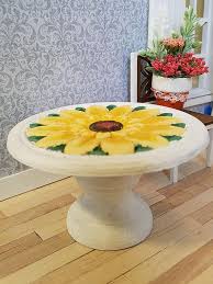 Miniature Round Table Sunflower Table Kitchen Table Sunroom Miniature Furniture Patio Table Dollhouse Furniture