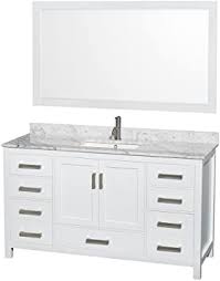 26 reviews for wyndham hotels and resorts, 1.6 stars: Wyndham Collection Sheffield 60 Inch Single Bathroom Vanity In White White Carrara Marble Countertop Undermount Square Sink And 58 Inch Mirror Amazon Com