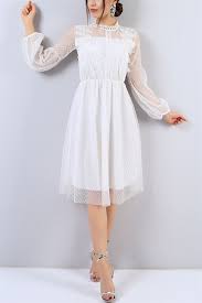 64 95 Tl Beyaz Dantel Islemeli Tul Elbise 15726b Modamizbir Elbise Dantel Elbise Midi Elbise