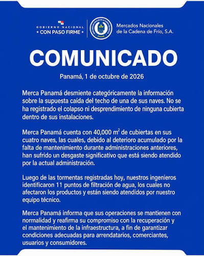 Merca Panamá desmiente caída de techo y reporta 11 puntos de filtración tras las tormentas