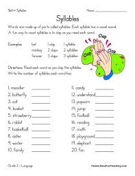 Syllables Worksheet Syllable Worksheet Multisyllabic Words Activities Syllables Activities