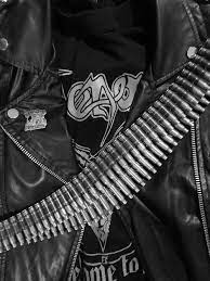 Leather Jacket Bullet Belt Heavy Metal Metal Clothing Metalhead Fashion Battle Jacket