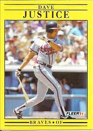 Baseball cards which featured a player who did not appear in a regular season game during the most recently completed season, do not link to their major league statistics. 1991 Fleer 693 Dave Justice Nm Mt