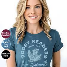 Roost Readers Book Club Funny Chicken Tee, Funny Chicken, Society Shirt,  Funny Shirt, Reading Shirt, Club T, Gift for Teacher, Gift for Her