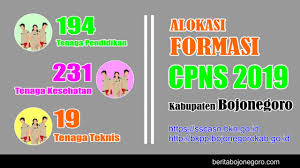 Dalam rangka memenuhi kebutuhan sumber daya manusia pada organisasi bssn membuka kesempatan bagi seluruh warga negara indonesia untuk mendaftar seleksi calon pegawai negeri sipil bssn, bunyi keterangan dalam website resmi bssn, dikutip jumat (25/6/2021). Inilah Alokasi Formasi Seleksi Cpns Kabupaten Bojonegoro 2019 Kumparan Com