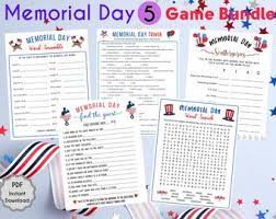 Other activities centered around the holiday include participating in or watching memoria. Memorial Day Game Etsy