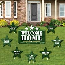 As always, our personalized garden decor items come with free personalization to make them truly unique to your home. Amazon Com Welcome Home Hero Yard Sign And Outdoor Lawn Decorations Military Army Homecoming Yard Signs Set Of 8 Garden Outdoor