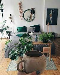 For plants that need lots of sunlight, try adding extra shelves that hook directly onto the windows or find a small table to place your plants on. Bedroom Interior Design With Plants Bedroom Interior Room Inspiration Room Decor
