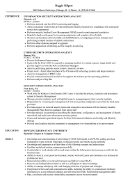 security operations analyst resume
