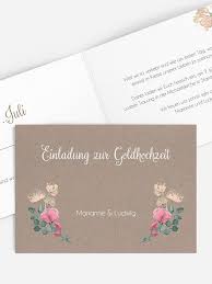 Der text der einladungskarte kann auch um einen netten spruch oder einem einlaitungstext ergänzt werden. Einladung Goldene Hochzeit Vintage Rose