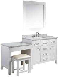 Overstock London 42 Inch Single Sink Vanity Set In White Finish With One Make Up Table In W Bathroom With Makeup Vanity Marble Vanity Tops Single Sink Vanity