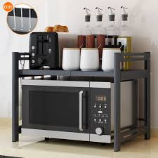 The large open storage space at the center houses your microwave. Nk 2 Tier Kitchen Shelf Microwave Oven Rack Stand Storage Cabinet Holder Organizer Walmart Com Walmart Com
