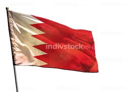 Made in america since 1950. Fluttering Bahrain Flag Isolated On White Background Indivstock