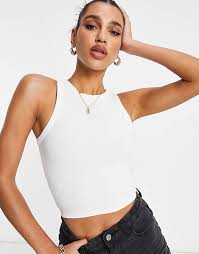 Free uk mainland delivery when you spend £50 and over. Missguided Basics Ribbed Sleeveless Crop Top In White Asos