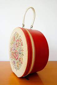 Vintage Petit Point Round Suitcase Vintage Hat Box Hard Case Etsy Vintage Hat Boxes Hats Vintage Vintage Train Case